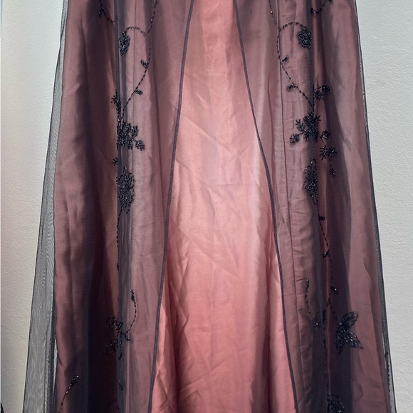 Vintage 90s Whimsygoth Plum & Black Ombré Beaded Prom Dress Size 16 - Picture 6 of 9